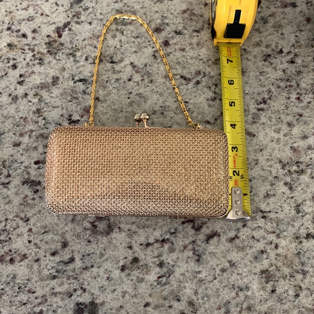 Gold pocketbook with extra strap to make a shoulder bag - Picture 2 of 5
